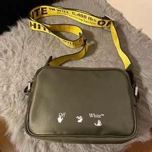 Off-White Green Nylon Logo Bag